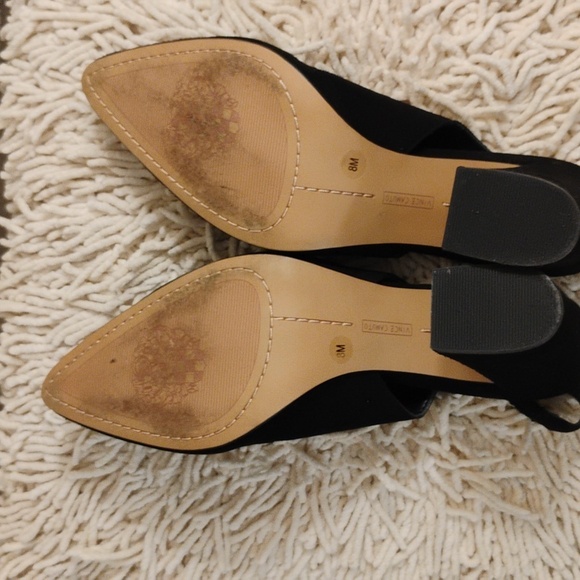 Vince Camuto Tashinta Black Suede Slingback Pointy Toe Heels - Picture 4 of 9